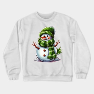 Cute Snowman Green Christmas 2023 Crewneck Sweatshirt